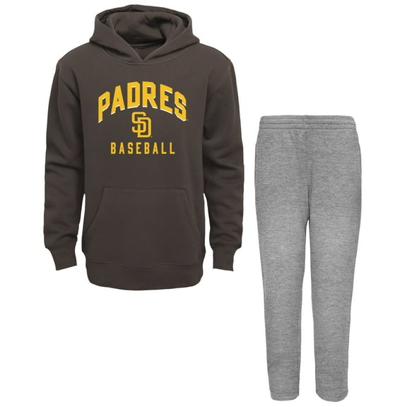 Infant Brown/Heather Gray San Diego Padres Play by Play Pullover Hoodie & Pants Set