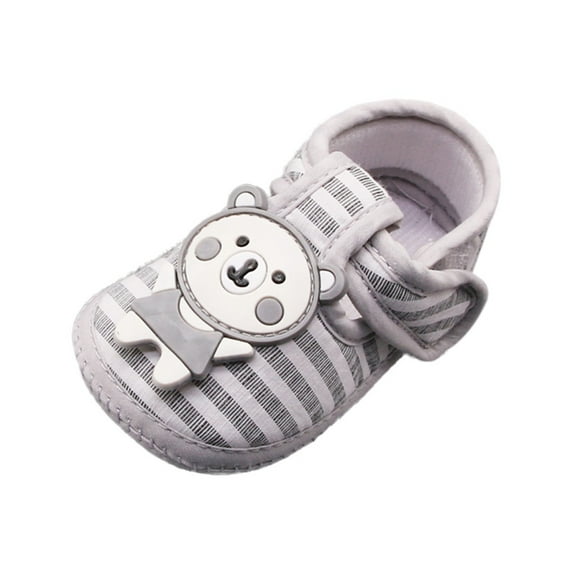 Infant Cartoon Animal Print Casual Cotton Shoes Non Slip Soft Sole Striped Newborn Shoes First Walker Crib Shoes for Boys Girls