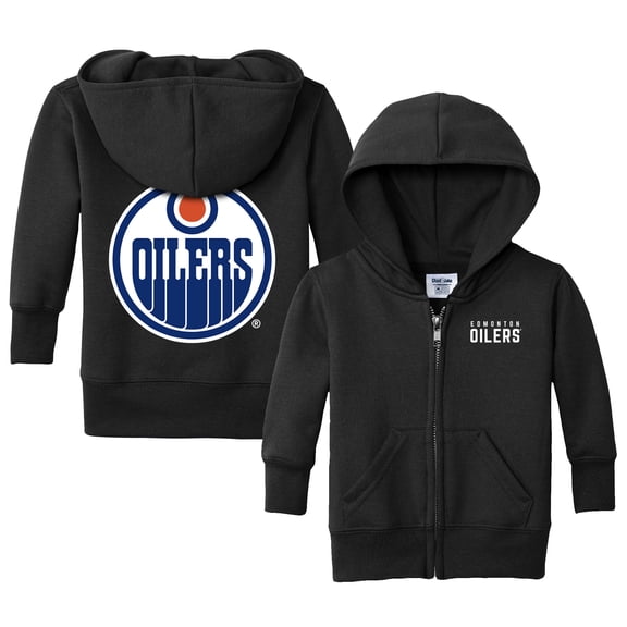 Infant Chad & Jake Black Edmonton Oilers Logo Full-Zip Hoodie Jacket