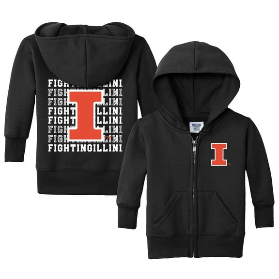 Infant Chad & Jake Black Illinois Fighting Illini Retro Full-Zip Hoodie Sweatshirt