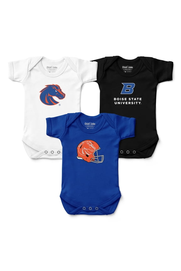 Infant Chad & Jake Boise State Broncos Three-Pack Bodysuit Set