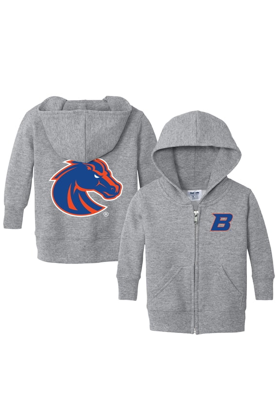 Infant Chad & Jake Heather Gray Boise State Broncos Full-Zip Logo Hoodie