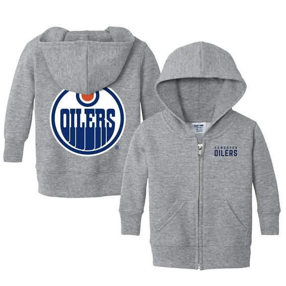 Infant Chad & Jake Heather Gray Edmonton Oilers Logo Full-Zip Hoodie