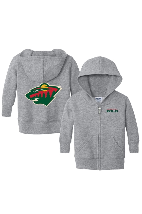 Infant Chad & Jake Heather Gray Minnesota Wild Logo Full-Zip Hoodie Jacket