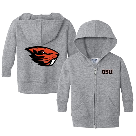Infant Chad & Jake Heather Gray Oregon State Beavers Primary Logo Full-Zip Hoodie