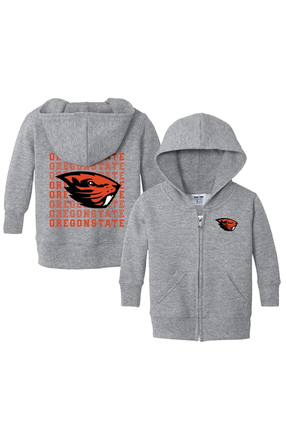 Infant Chad & Jake Heather Gray Oregon State Beavers Retro Full-Zip Hoodie