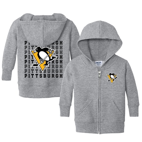 Infant Chad & Jake Heather Gray Pittsburgh Penguins Full-Zip Retro Sweatshirt