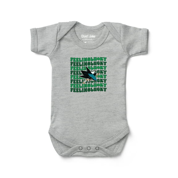 Infant Chad & Jake Heather Gray San Jose Sharks Feeling Lucky Bodysuit
