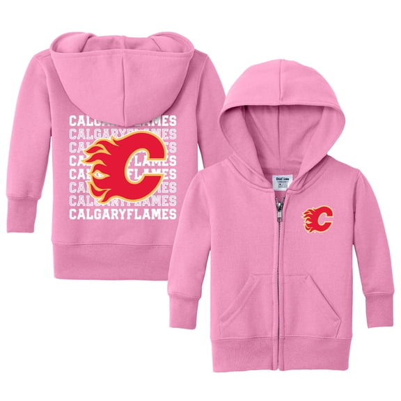 Infant Chad & Jake Light Pink Calgary Flames Full-Zip Retro Hoodie