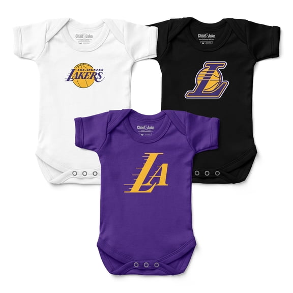 Infant Chad & Jake Los Angeles Lakers Three-Pack Bodysuit Set