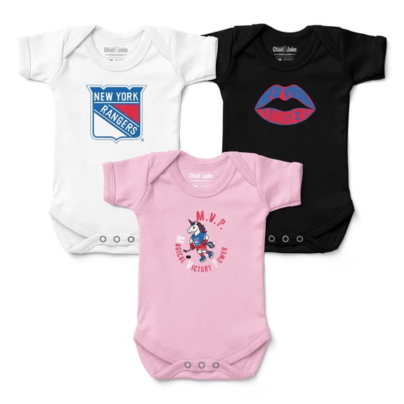 Infant Chad & Jake New York Rangers Three-Pack Bodysuit Set