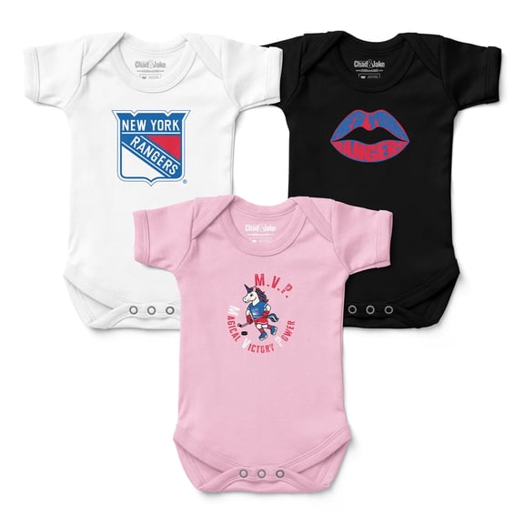 Infant Chad & Jake New York Rangers Three-Pack Bodysuit Set