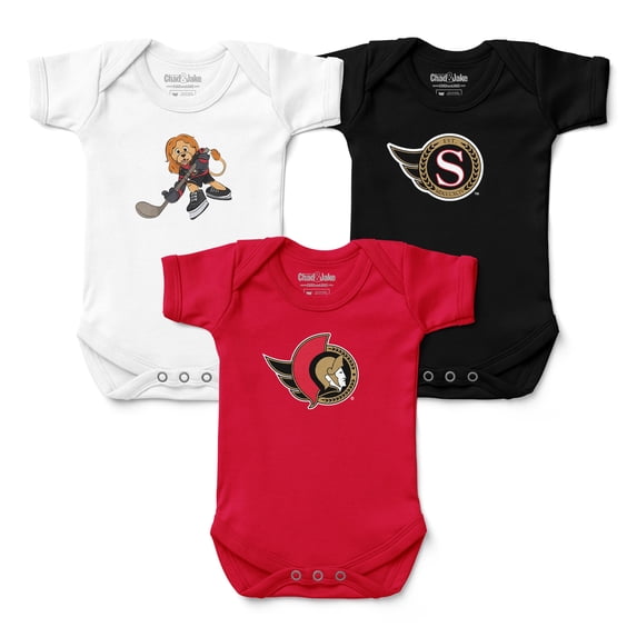 Infant Chad & Jake Ottawa Senators Three-Pack Bodysuit Set