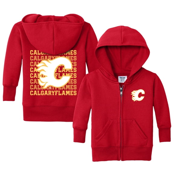 Infant Chad & Jake Red Calgary Flames Full-Zip Retro Hoodie