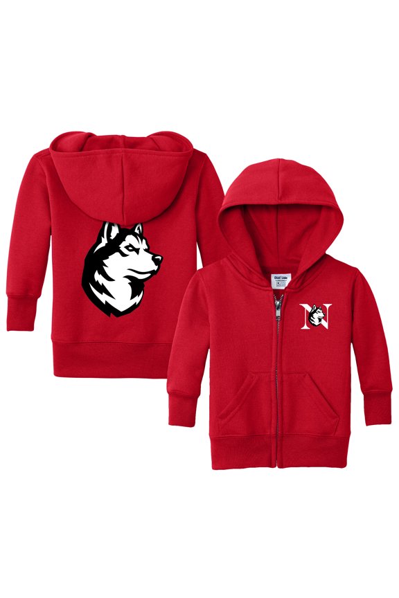 Infant Chad & Jake Red Northeastern Huskies Primary Logo Full-Zip Hoodie