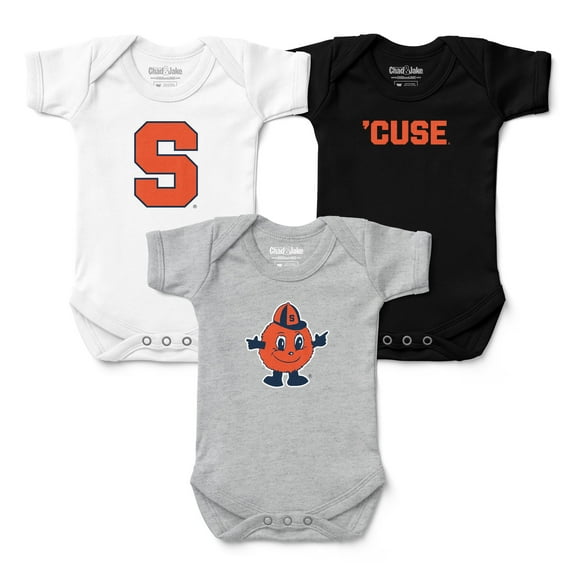 Infant Chad & Jake Syracuse Orange Three-Pack Bodysuit Set