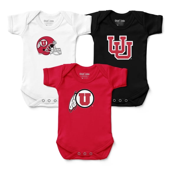 Infant Chad & Jake Utah Utes Three-Pack Bodysuit Set