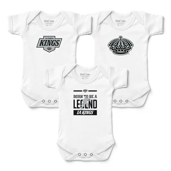 Infant-Chad & Jake  White Los Angeles Kings Logo Bodysuit 3-Piece Set