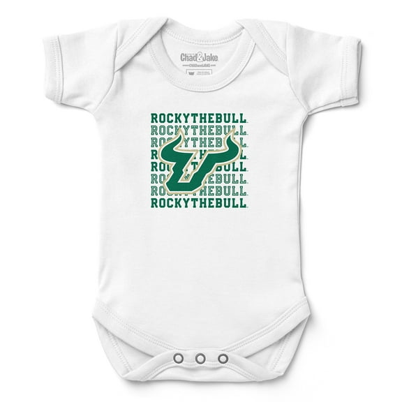 Infant Chad & Jake White South Florida Bulls Retro Bodysuit