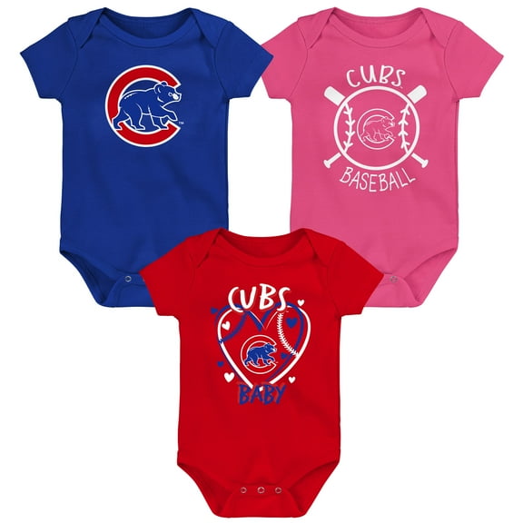Infant Chicago Cubs Slide Home Three-Pack Bodysuit Set