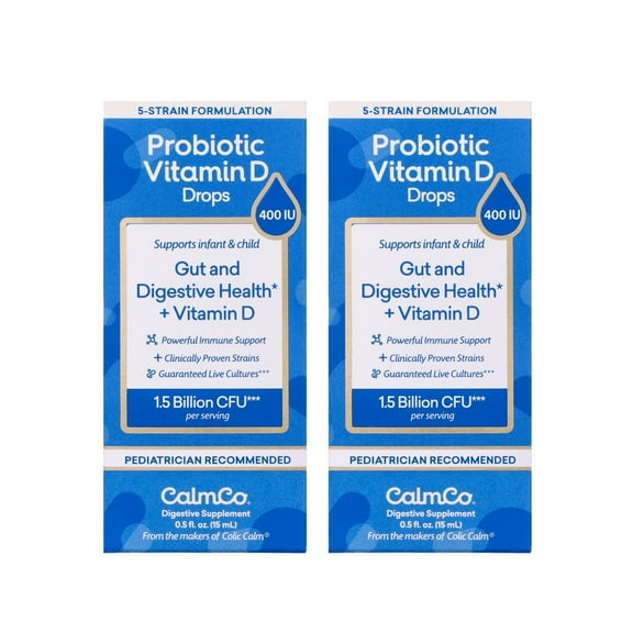 Infant & Child Probiotic Drops with Vitamin D for Gut & Digestive Health, 0.5 fl oz (Pack of 2)