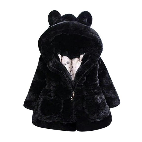 Infant Coat Baby Infant Girls Winter Hooded Coat Cloak Jackets Thick Warm Clothes New Fall Jackets Winter Outerwear Black 90