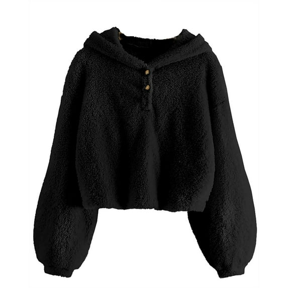 Infant Coat Kids Girl's Fleece Hoodie Warm Loose Pullover Jackets Tops Coat New Fall Jackets Winter Outerwear Black XXL