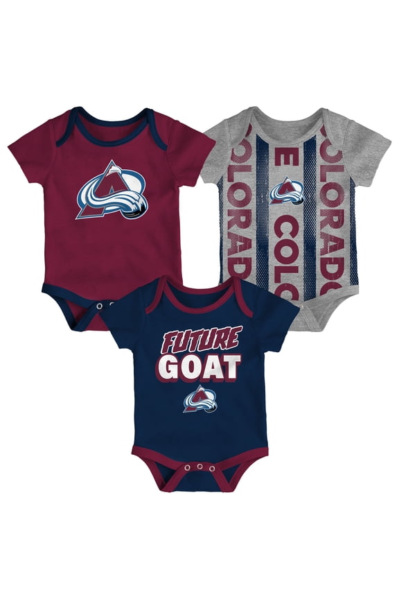 Infant Colorado Avalanche Loyal Buddies Three-Pack Bodysuit Set