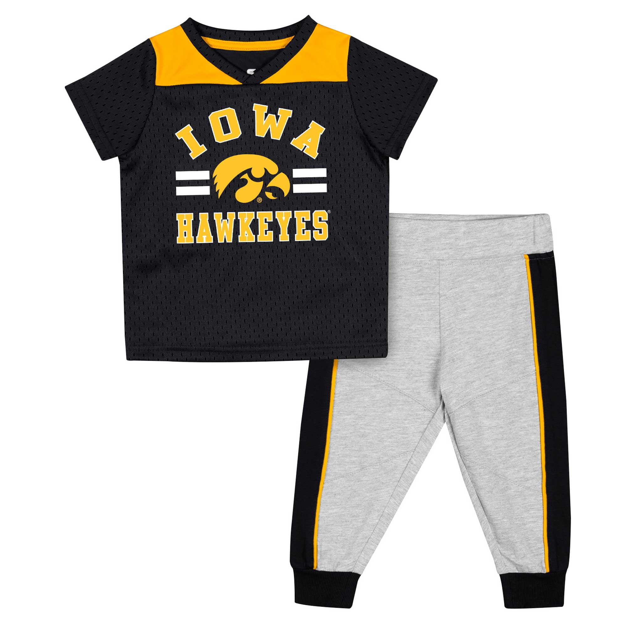 Infant Colosseum Black/Heather Gray Iowa Hawkeyes Ka-Boot-It Jersey ...