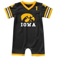 thumbnail image 1 of Infant Colosseum Black Iowa Hawkeyes Bumpo Football Romper, 1 of 1