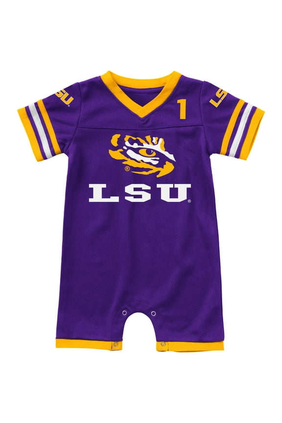 Infant Colosseum Purple LSU Tigers Bumpo Football Romper
