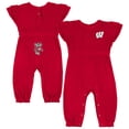 thumbnail image 1 of Infant Colosseum Red Wisconsin Badgers Beautopia Waffle Knit Romper, 1 of 3