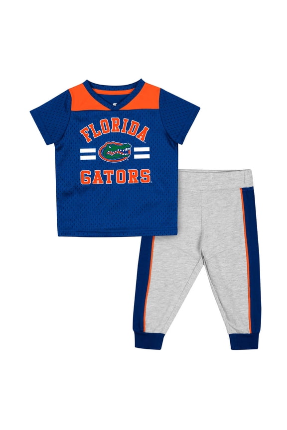 Infant Colosseum Royal/Heather Gray Florida Gators Ka-Boot-It Jersey & Pants Set