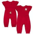 thumbnail image 1 of Infant Colosseum Scarlet Nebraska Huskers Beautopia Waffle Knit Romper, 1 of 3