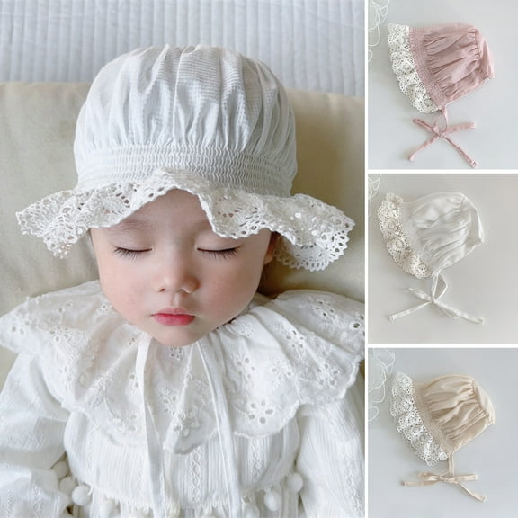 Infant Cotton Bonnet Summer Lace-up Sun Hat Baby Supplies