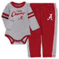 thumbnail image 1 of Infant Crimson/Gray Alabama Crimson Tide Little Kicker Long Sleeve Bodysuit and Sweatpants Set, 1 of 3