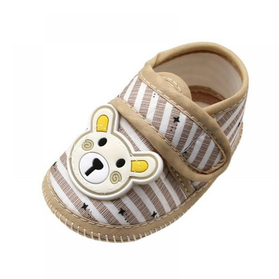 Infant Cute Cartoon Cotton Shoes Bear Pattern Stripes Casual Sneakers Newborn Soft Sole Toddler Shoes 0-18M