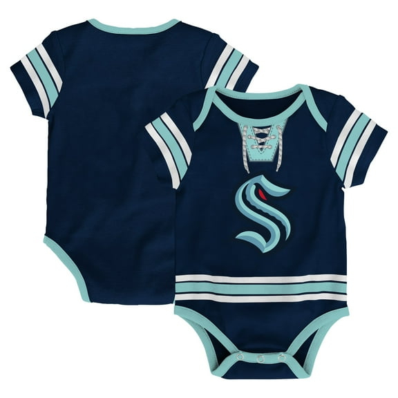 Infant Deep Sea Blue Seattle Kraken Hockey Jersey Bodysuit