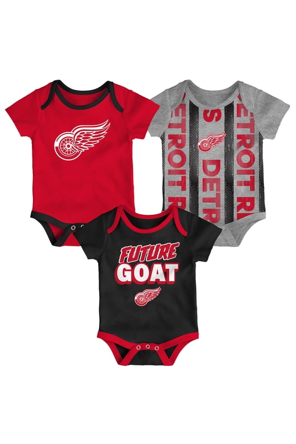 Infant Detroit Red Wings Loyal Buddies Three-Pack Bodysuit Set