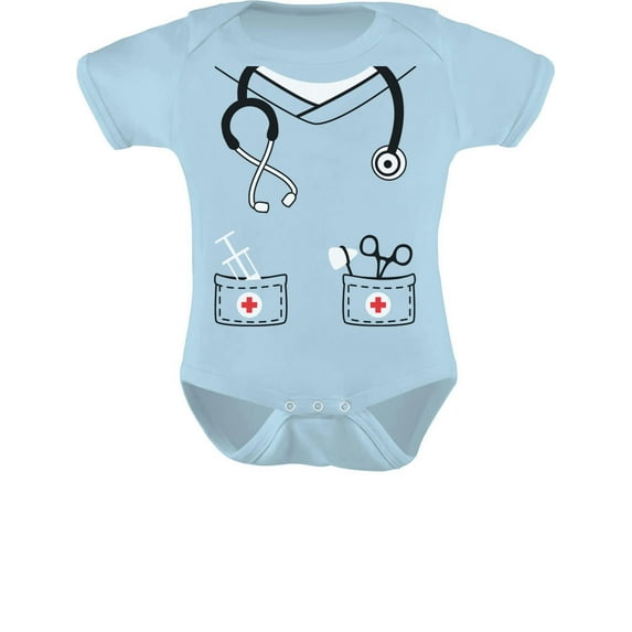 Infant Doctor Nurse Physician Halloween Easy Costume Cute Baby Bodysuit