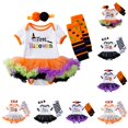 thumbnail image 1 of Dress Halloween Gift for Girl Bodysuits Baby Toddler Halloween Romper Bodysuit Set for Girls Gold 3-6 Months, 1 of 6