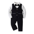 thumbnail image 1 of Dress Suit Bowtie Dress Shirt Vest Boy First Birthday Outfit Toddler Boys Clothes 3-6 Months, 1 of 4