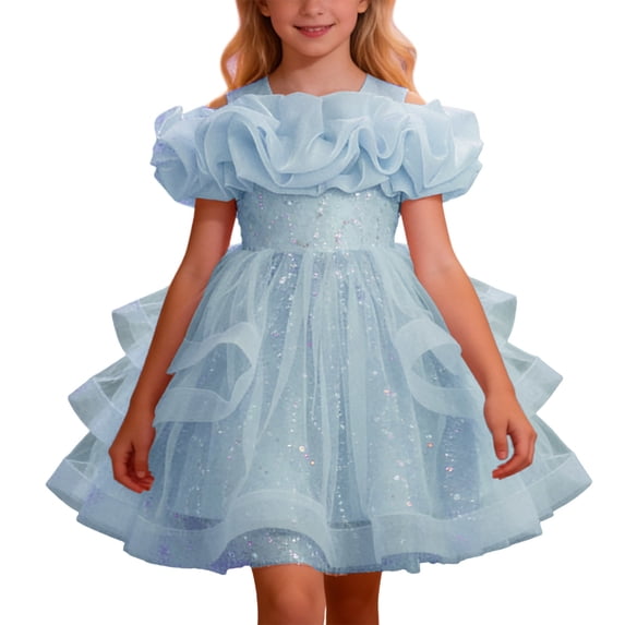 Infant Dresses For Girls Puffy Gown For Pageant Performance Recital Girls Beach Dress Size 6-12Months