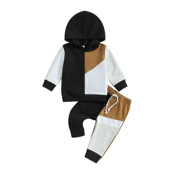 Infant Fall Baby Outfit 6M 12M 18M 2Y 3Y Baby Boy Hoodies Hoody Sweatshirt Drawstring Pants Baby Boy Clothes Set