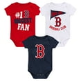 thumbnail image 1 of Infant Fanatics Boston Red Sox Fan Pennant 3-Pack Bodysuit Set, 1 of 4