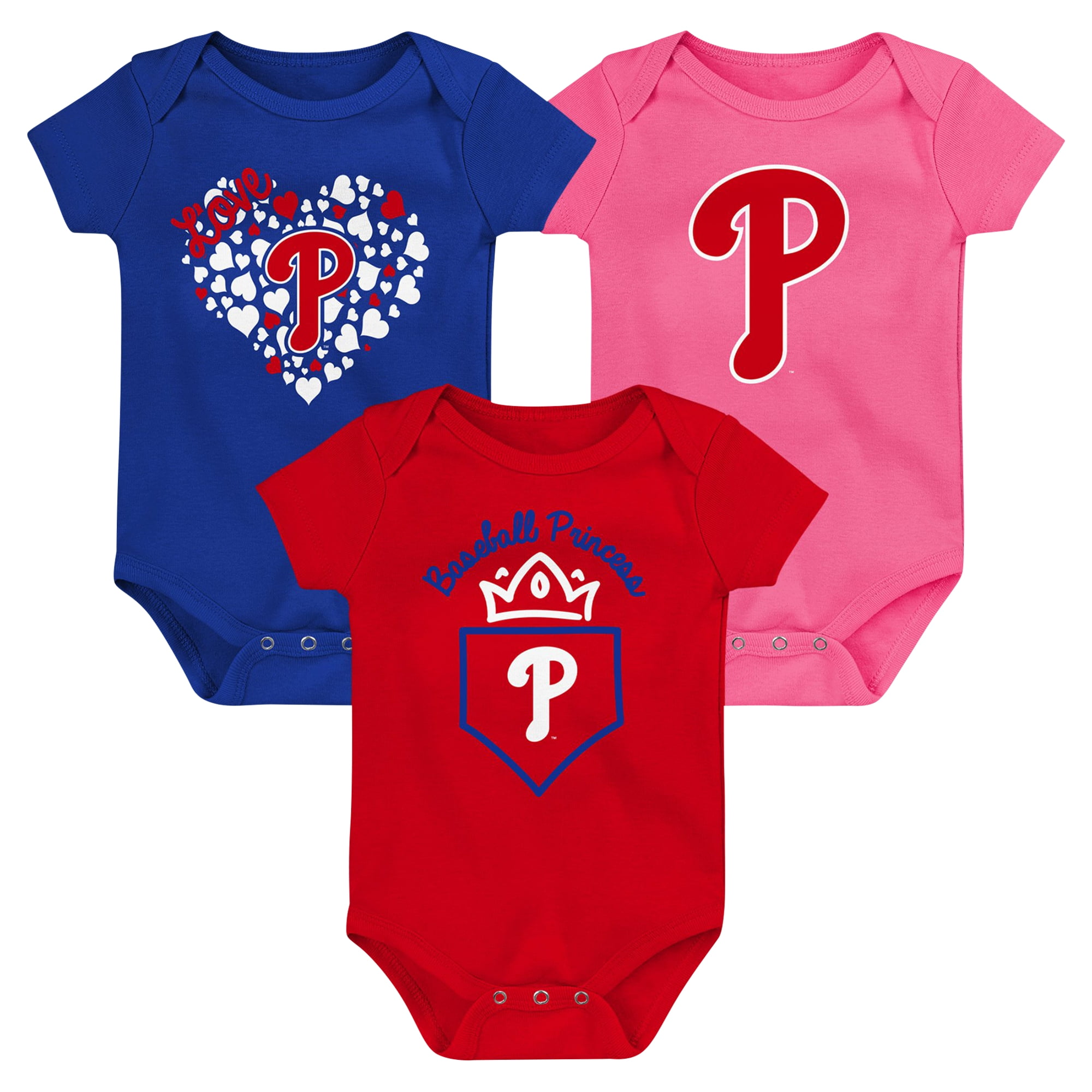 Philadelphia Phillies MLB Infant 3 Pack Onesies Walmart