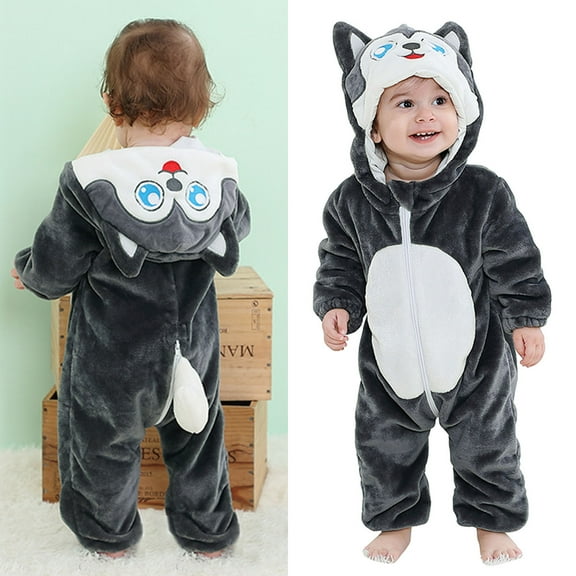 Jumpsuits Baby Girl Animal Outfits Baby Bodysuit Long Sleeve Autumn Hooded Romper Clothes 6-12 Months