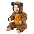 thumbnail image 1 of Boys Girls Bodysuit - Warm Windproof Winter Romper With Bear Ears Hood Boy Winter Clothes Christmas Baby Clothes 6-12 Months, 1 of 5