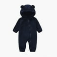thumbnail image 1 of Fluffy Jumpsuit - Thermal Bear Hooded Jumpsuit Romper Winter Clothes Baby Girl Clothes 6-9 Months, 1 of 2