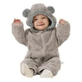 thumbnail image 1 of Infant Fluffy Jumpsuit - Warm Windproof Snowsuit Romper With Bear Ears Hood Newborn Boy Winter Clothes Baby Christmas Outfits 6-9 Months, 1 of 4